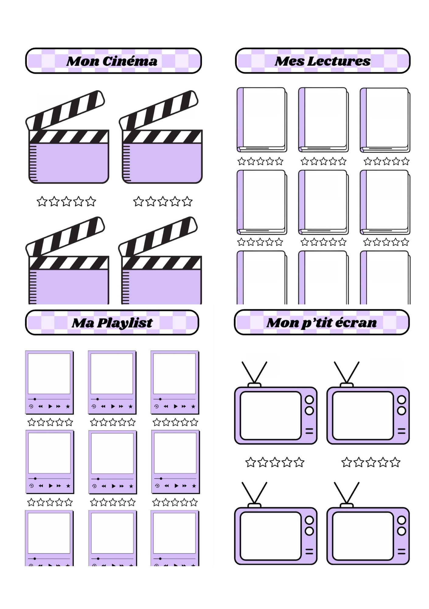 Pack Divertissements 🍿📚🎵📺 - Violet