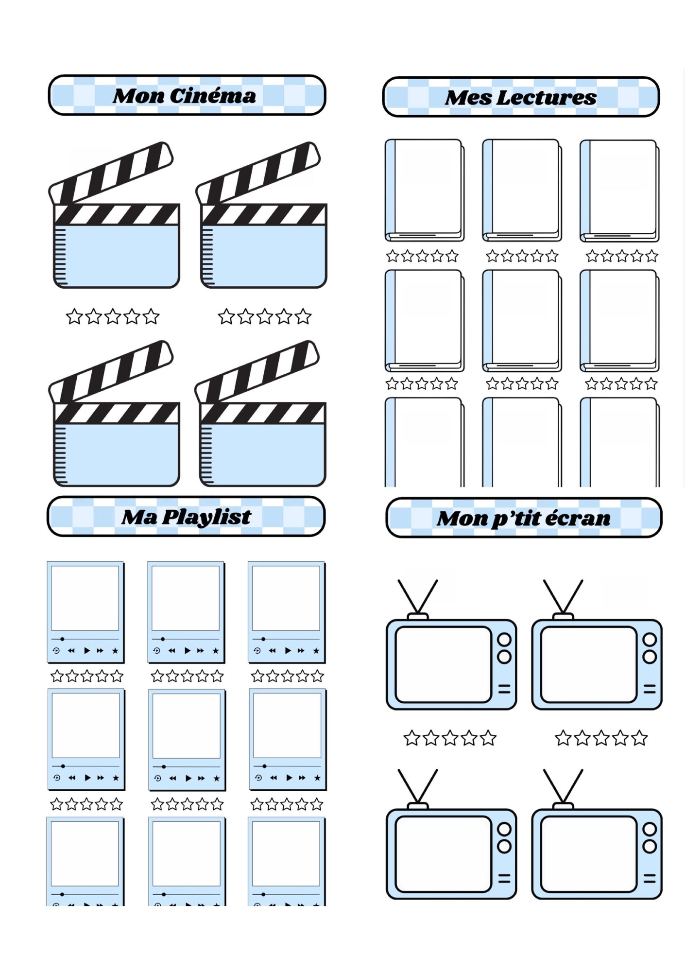 Pack Divertissements 🍿📚🎵📺 - Bleu