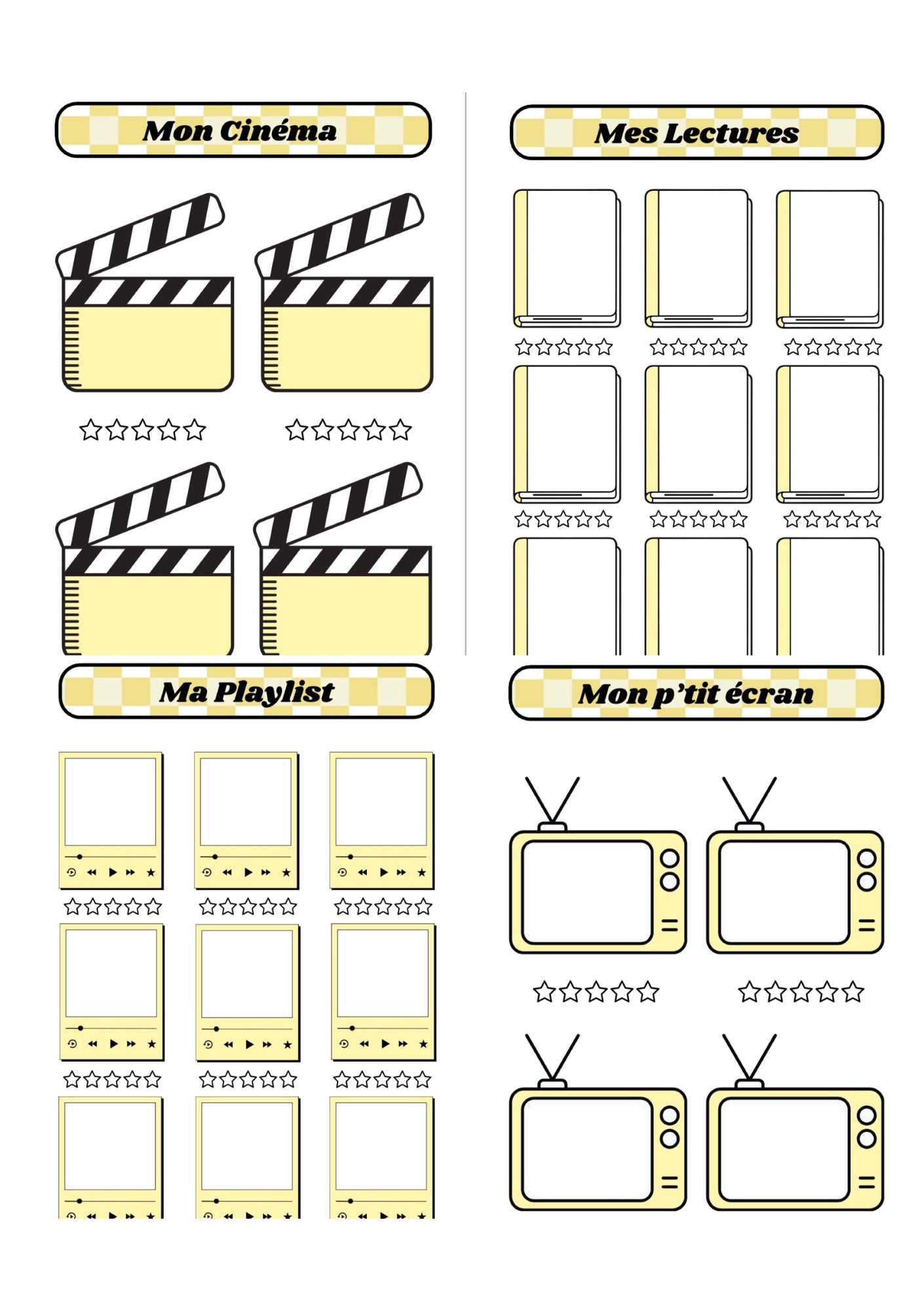 Pack Divertissements 🍿📚🎵📺 - Jaune