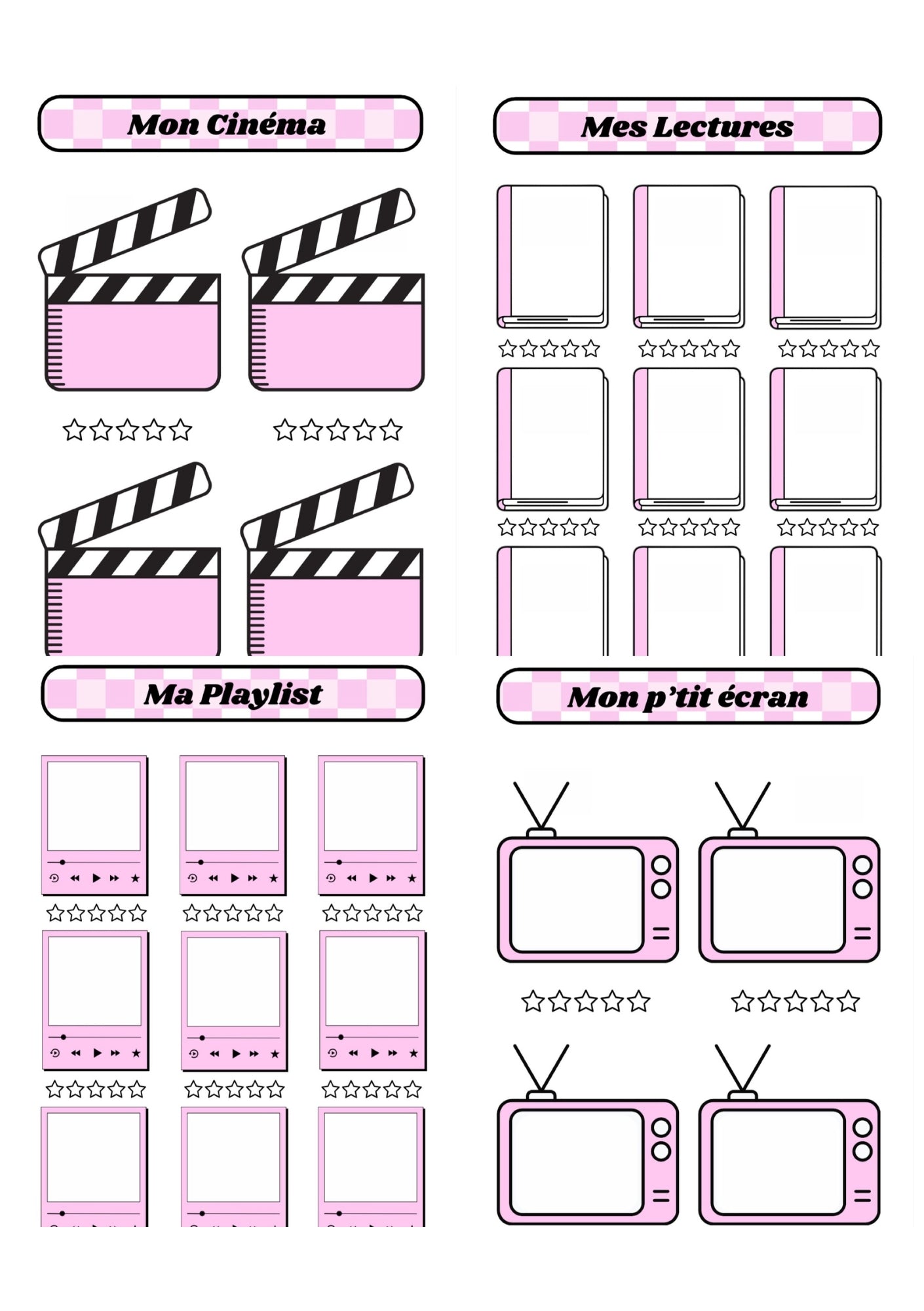 Pack Divertissements 🍿📚🎵📺 - Rose