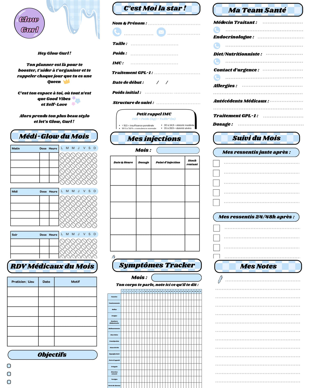 Édition GPL-1 - Planner Green Mint / Pages en Bleu