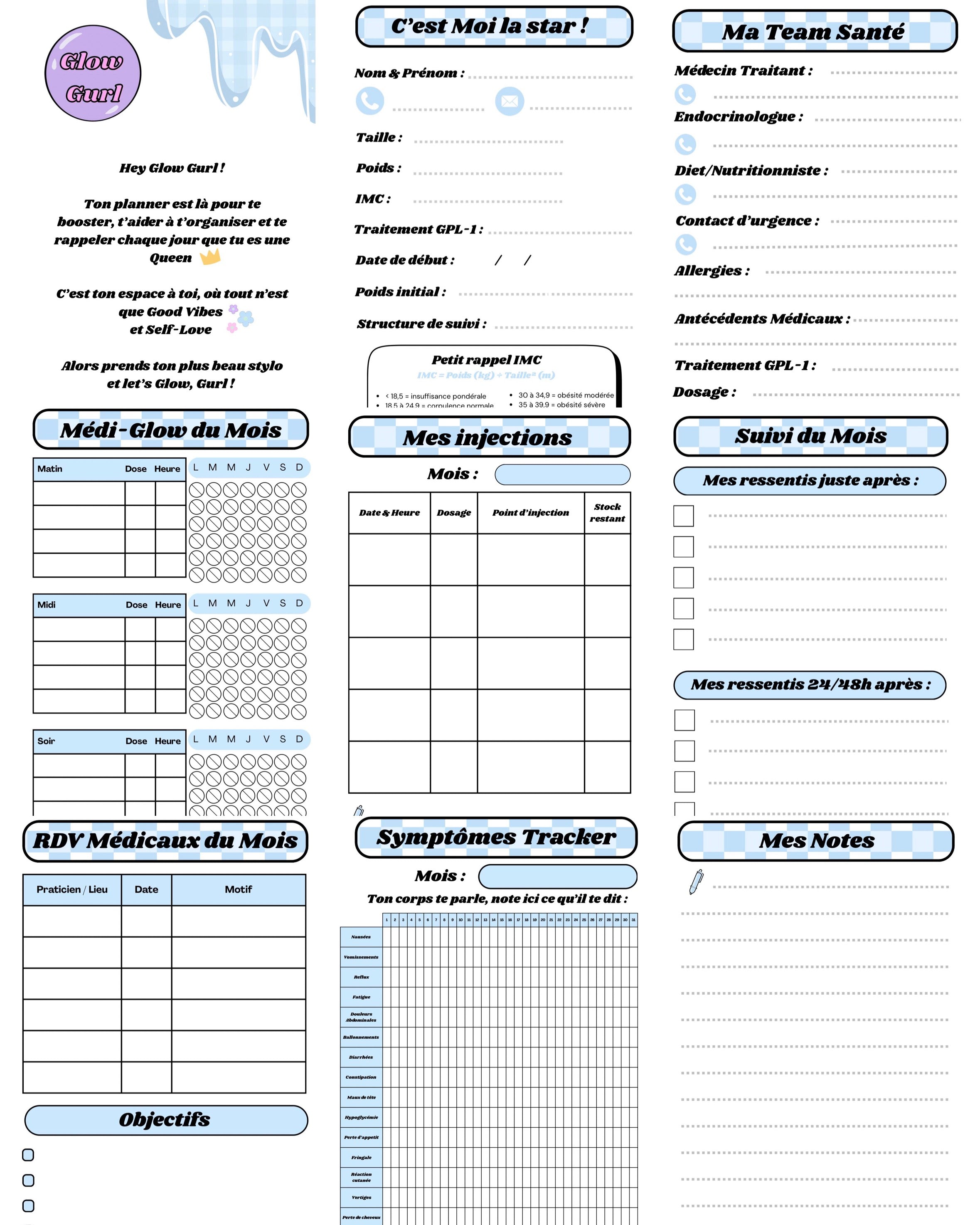 Édition GPL-1 - Planner Baby Blue / Pages en Bleu