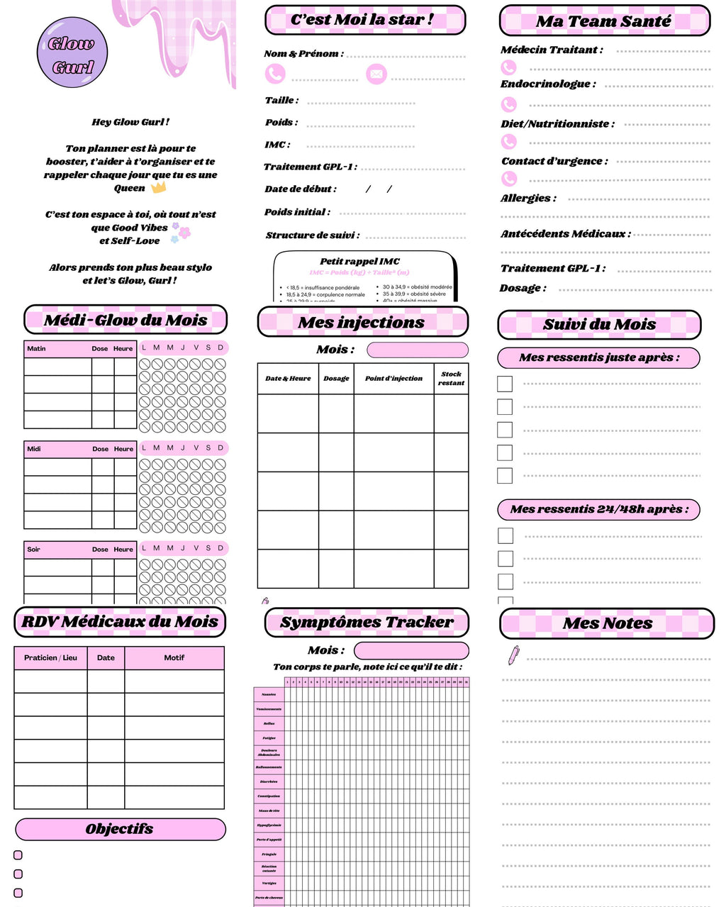 Édition GPL-1 - Planner Soft Purple / Pages en Rose