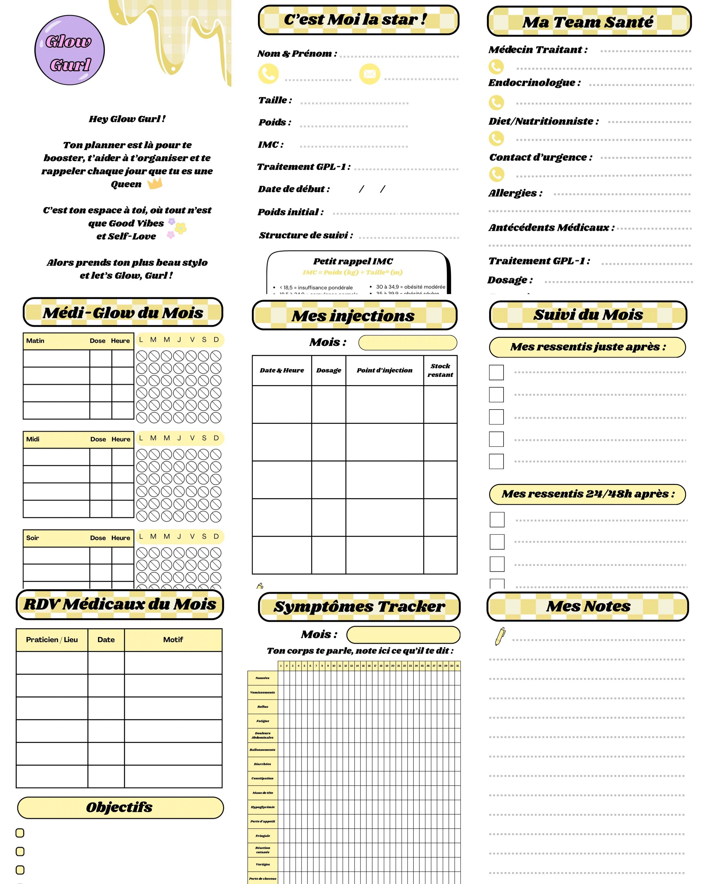 Édition GPL-1 - Planner Baby Blue / Pages en Jaune