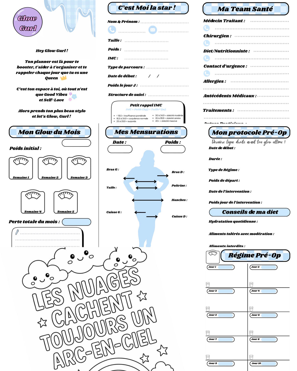 Édition Pré-Op - Planner Baby Blue / Pages en Bleu