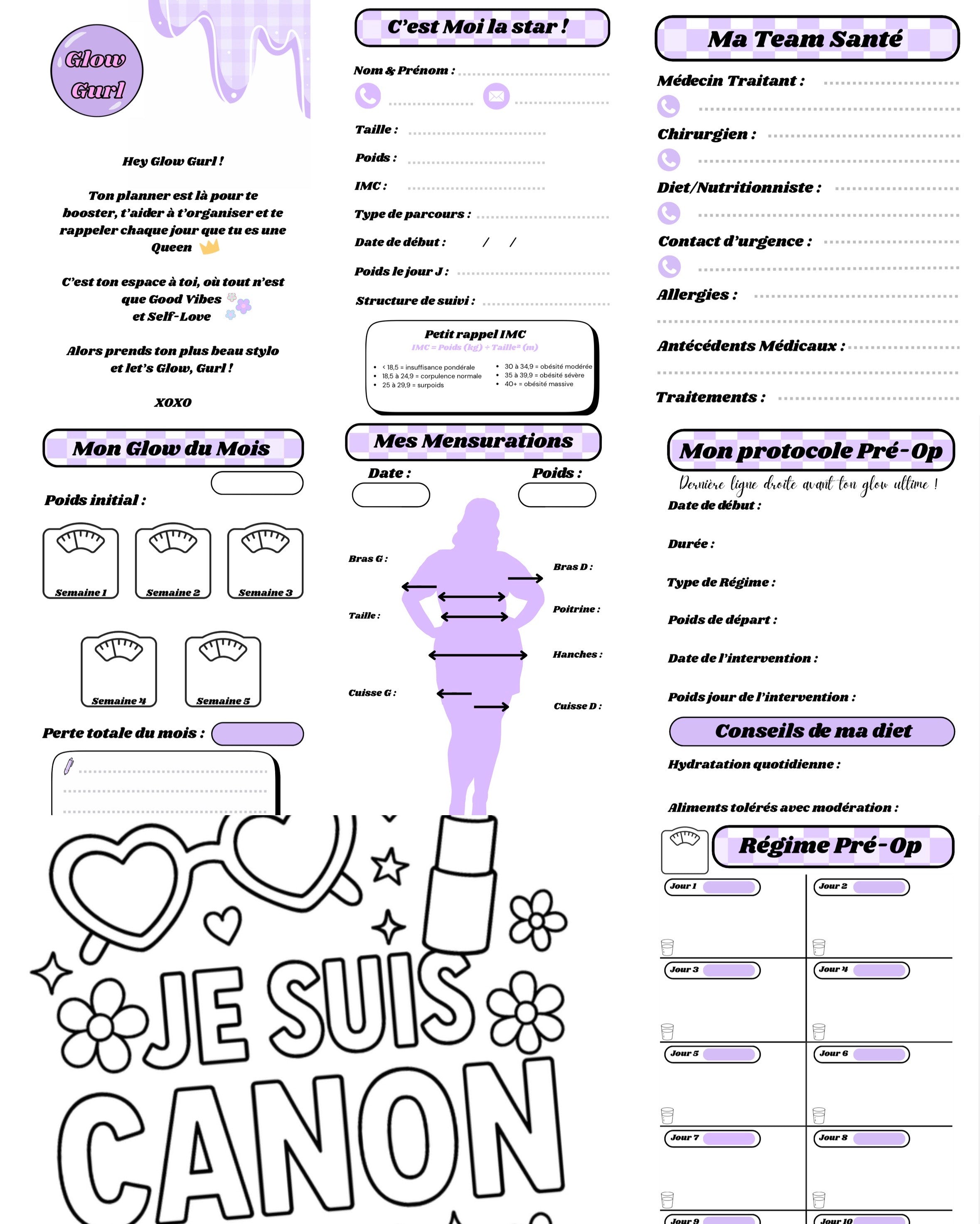 Édition Pré-Op - Planner Green Mint / Pages en Violet