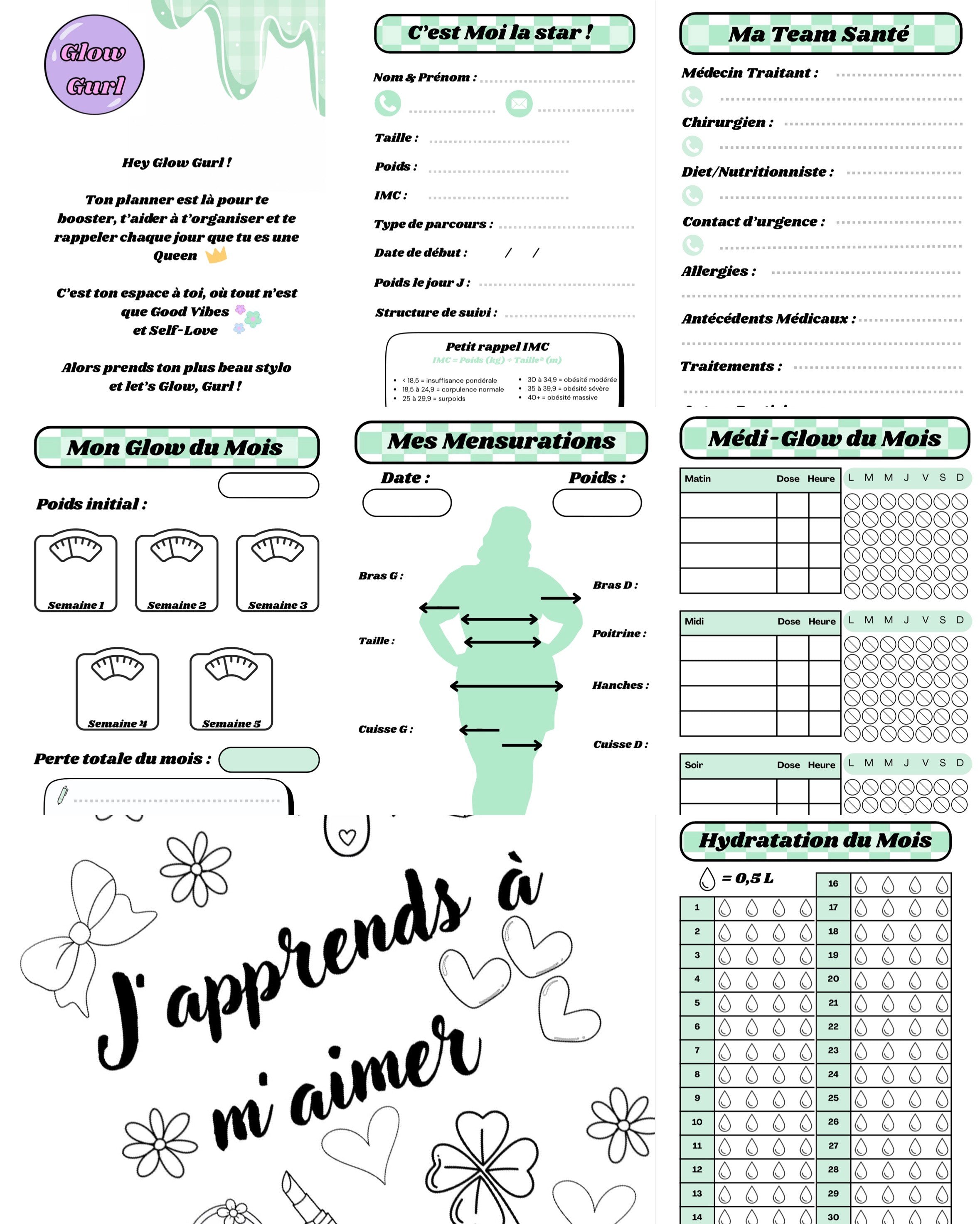 Édition Post-Op - Planner Butter Yellow / Pages en Vert