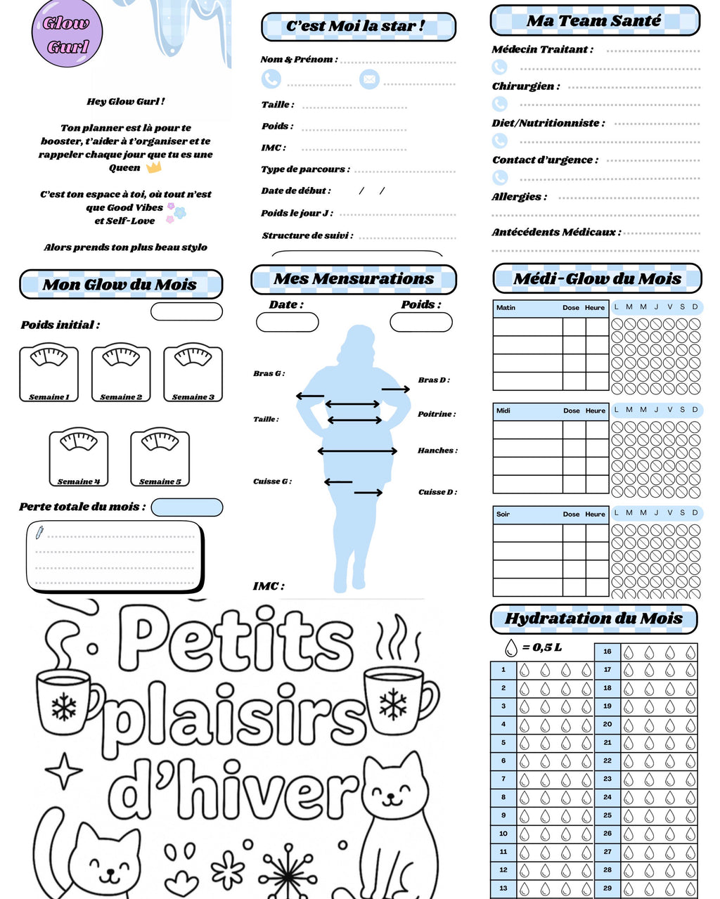 Édition Post-Op - Planner Butter Yellow / Pages en Bleu